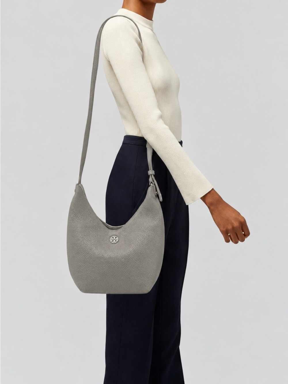 Tory Burch Pebbled Leather Hobo Bag